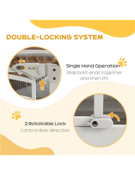 PawHut Pressure Fit Stair Gate, Dog Gate w/ Auto Closing Door for Small, Medium Dog, Easy Installation, for Width 74 to 100cm