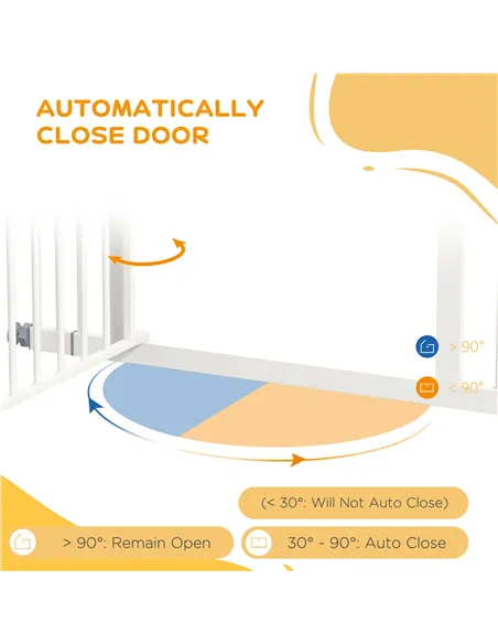 PawHut Pressure Fit Stair Gate, Dog Gate w/ Auto Closing Door for Small, Medium Dog, Easy Installation, for Width 74 to 100cm