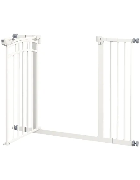 PawHut Pressure Fit Stair Gate, Dog Gate w/ Auto Closing Door for Small, Medium Dog, Easy Installation, for Width 74 to 100cm