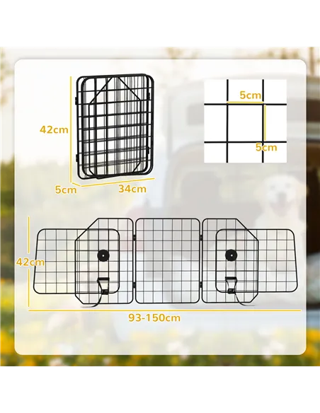PawHut Dog Guard for Cars, Vans, Vehicles, with 93-150cm Adjustable Width