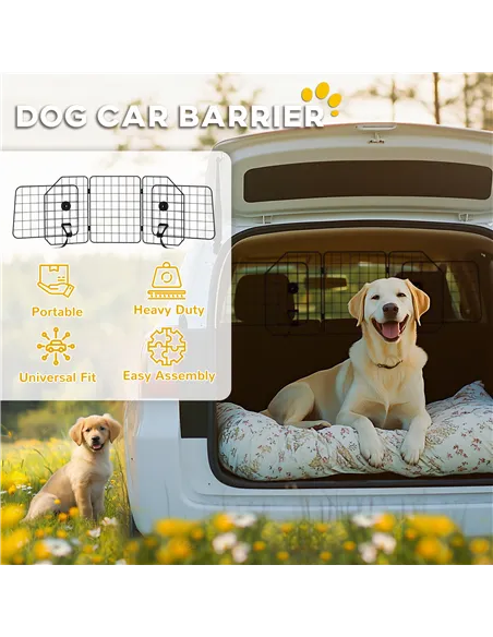 PawHut Dog Guard for Cars, Vans, Vehicles, with 93-150cm Adjustable Width