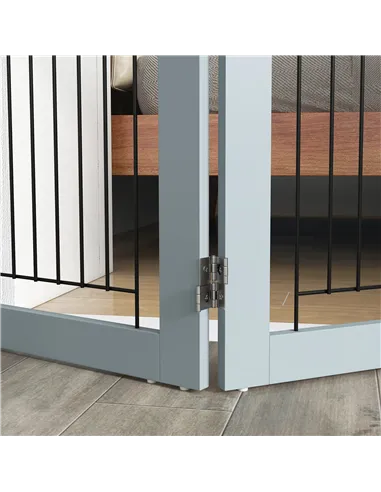 PawHut Foldable Pet Gate, with Three Panels & Two Support Feet - Grey