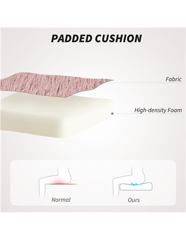 HOMCOM Plush Office Desk Chair, Modern Armless Swivel Vanity Chair with Adjustable Height for Home Office, Bedroom, Living Room,