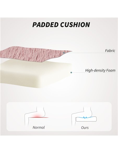 HOMCOM Plush Office Desk Chair, Modern Armless Swivel Vanity Chair with Adjustable Height for Home Office, Bedroom, Living Room,