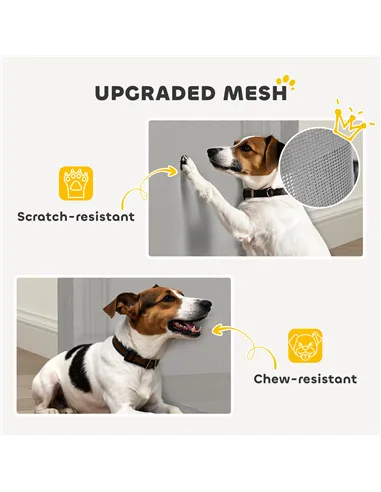 PawHut Retractable Stair Gate Extends Up to 180 cm Wide, Dog Gate for Doorways, Stairways, Hallways, Grey