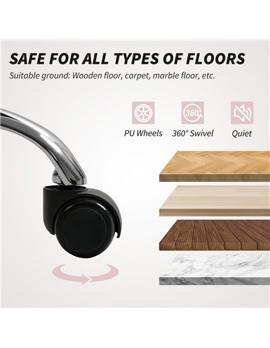 HOMCOM Plush Office Desk Chair, Modern Armless Swivel Vanity Chair with Adjustable Height for Home Office, Bedroom, Living Room,