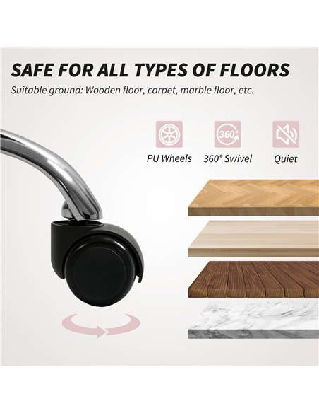 HOMCOM Plush Office Desk Chair, Modern Armless Swivel Vanity Chair with Adjustable Height for Home Office, Bedroom, Living Room,