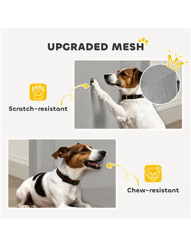 PawHut Retractable Stair Gate Extends Up to 140 cm Wide, Dog Gate for Doorways, Stairways, Hallways, Grey