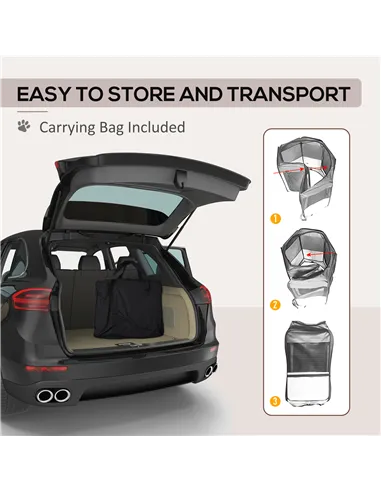 PawHut Portable Cat Dog Playpen Pet Puppy Rabbit Guinea Pig Pen Run Dia 90 x 41H cm Indoor & Outdoor Blue