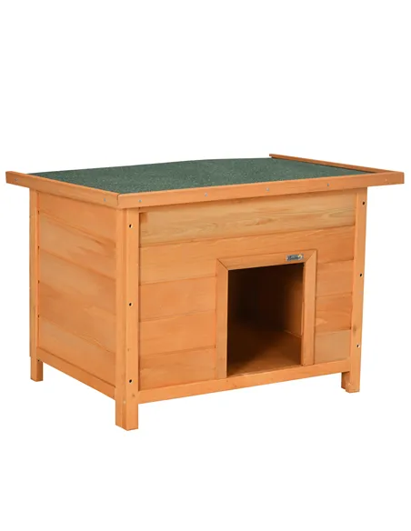 PawHut Wooden Dog Kennel Elevated Dog Pet House w/ Open Top 82W x 58D x 58H cm