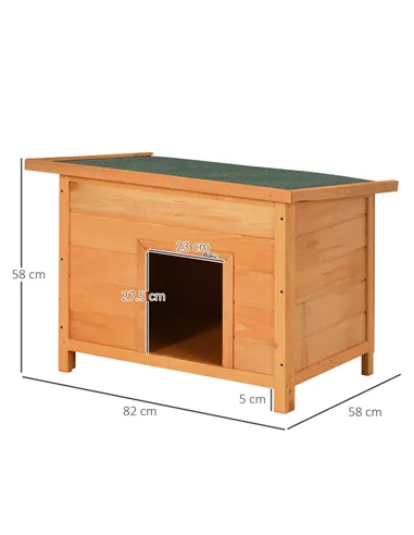 PawHut Wooden Dog Kennel Elevated Dog Pet House w/ Open Top 82W x 58D x 58H cm