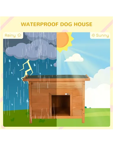 PawHut Wooden Dog Kennel Elevated Dog Pet House w/ Open Top 82W x 58D x 58H cm