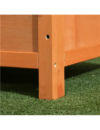 PawHut Wooden Dog Kennel Elevated Dog Pet House w/ Open Top 82W x 58D x 58H cm