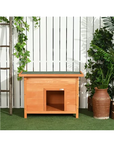PawHut Wooden Dog Kennel Elevated Dog Pet House w/ Open Top 82W x 58D x 58H cm