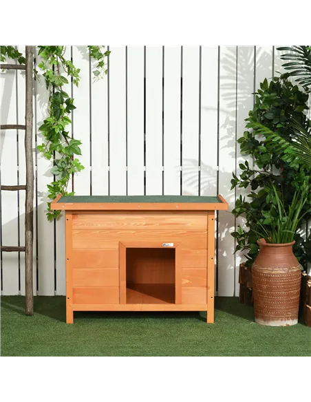 PawHut Wooden Dog Kennel Elevated Dog Pet House w/ Open Top 82W x 58D x 58H cm