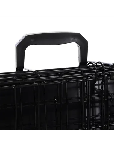 Pawhut Trapeze Collapsible Dog Pet Travel Box Cage Removable Tray 93 x 58 x 65cm