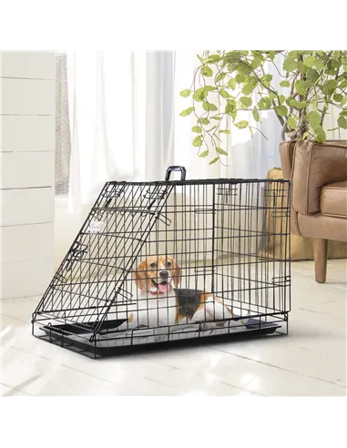 Pawhut Trapeze Collapsible Dog Pet Travel Box Cage Removable Tray 93 x 58 x 65cm