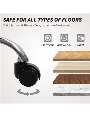 HOMCOM Plush Office Desk Chair, Modern Armless Swivel Vanity Chair with Adjustable Height for Home Office, Bedroom, Living Room,