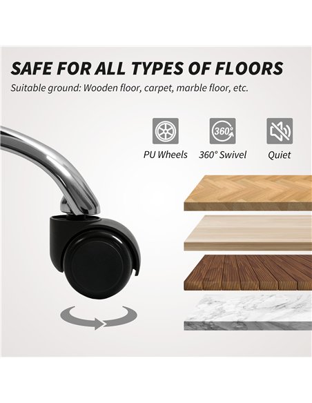 HOMCOM Plush Office Desk Chair, Modern Armless Swivel Vanity Chair with Adjustable Height for Home Office, Bedroom, Living Room,