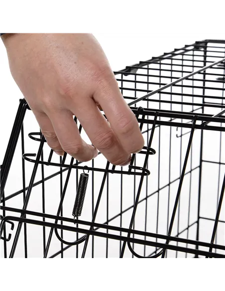 Pawhut Trapeze Collapsible Dog Pet Travel Box Cage Removable Tray 77 x 47 x 55cm
