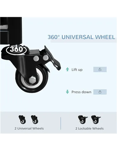 PawHut 36" Heavy Duty Metal Dog Crate Pet Cage with Tray Wheeled Dog Kennel - Black (Medium)