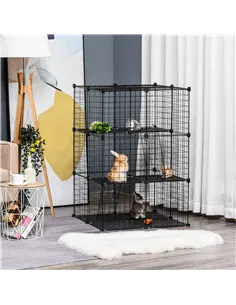 PawHut Pet Playpen DIY Small Animal Cage Enclosure Metal Wire Fence 39 Panels with 3 Doors 2 Ramps for Kitten Bunny Chinchilla P 2