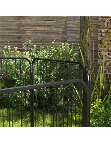 PawHut 8 Panels Heavy Duty Puppy Playpen, for Small and Medium Dogs, Indoor and Outdoor Use - Black