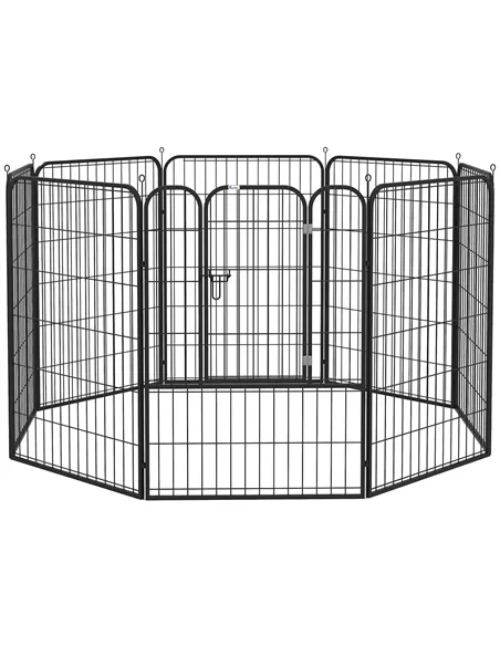 PawHut 8 Panels Heavy Duty Puppy Playpen, for Large, Medium Dogs, Indoor and Outdoor Use - Black
