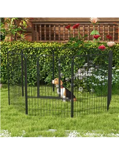 PawHut 8 Panels Heavy Duty Puppy Playpen, for Large, Medium Dogs, Indoor and Outdoor Use - Black 2