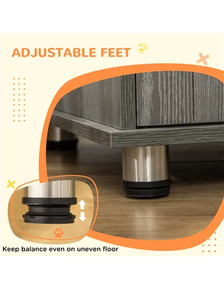 PawHut Dog Crate Table for Medium and Large Dogs with Magnetic Door for Indoor Use, 85 x 55 x 75 cm, Grey