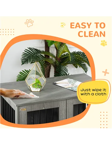 PawHut Dog Crate Table for Medium and Large Dogs with Magnetic Door for Indoor Use, 85 x 55 x 75 cm, Grey