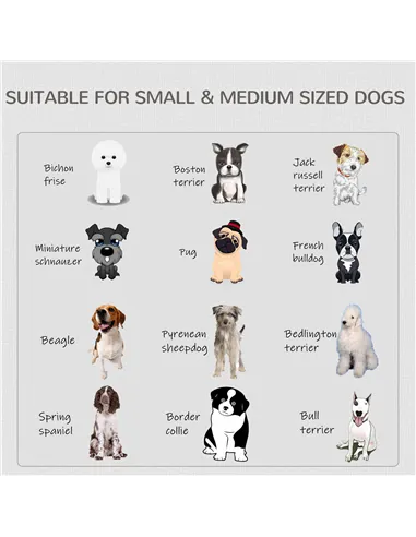 PawHut Furniture Style Dog Crate for Small and Medium Dogs, End Table Pet Cage with Two Lockable Doors - Grey