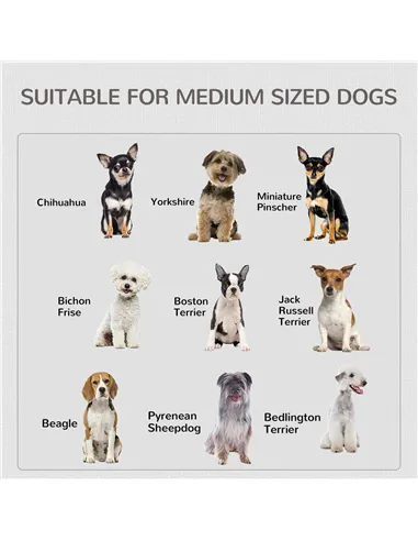 PawHut 2-in-1 Dog Cage and Side Table, with Two Lockable Doors, for Medium Dogs - White