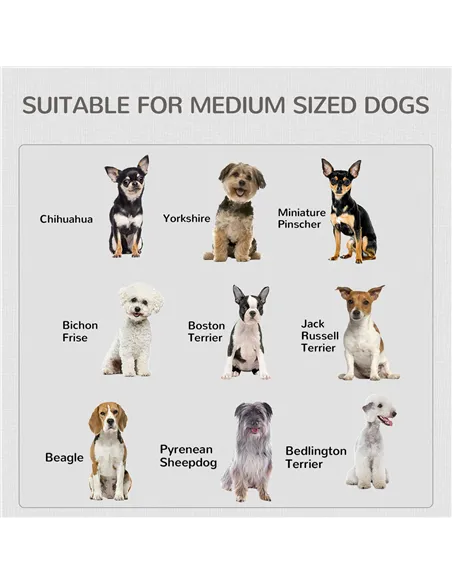 PawHut 2-in-1 Dog Cage and Side Table, with Two Lockable Doors, for Medium Dogs - White
