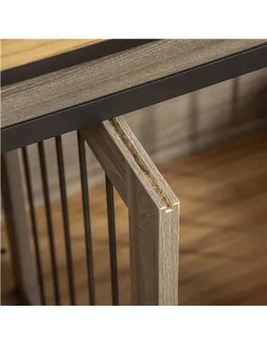 PawHut Dog Crate Furniture for Large Dogs, Double Dog Cage for Small Dogs, with Sliding Doors - Oak Tone