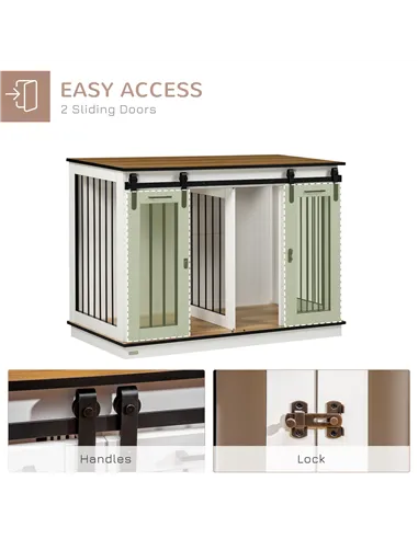 PawHut Dog Crate Furniture for Large Dogs, Double Dog Cage for Small Dogs