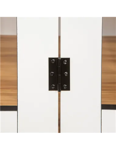 PawHut Dog Crate Furniture, Dog Cage End Table, with Wheels, for Large Dogs, 106 x 60 x 82 cm  - White