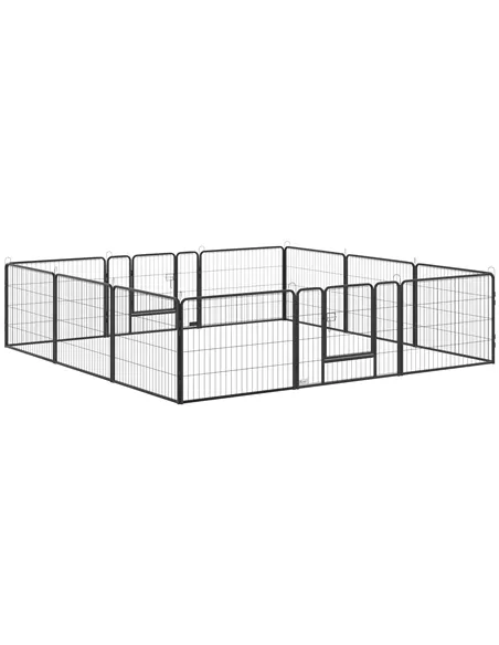 PawHut 12 Panels Heavy Duty Puppy Playpen, for Small Dogs, Indoor and Outdoor Use - Silver
