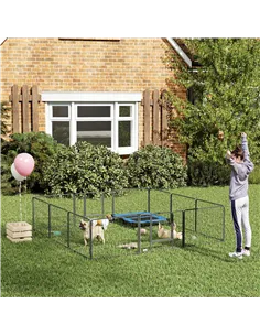 PawHut 12 Panels Heavy Duty Puppy Playpen, for Small Dogs, Indoor and Outdoor Use - Silver 2