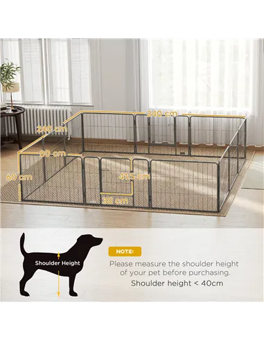 PawHut 12 Panels Heavy Duty Puppy Playpen, for Small Dogs, Indoor and Outdoor Use - Silver