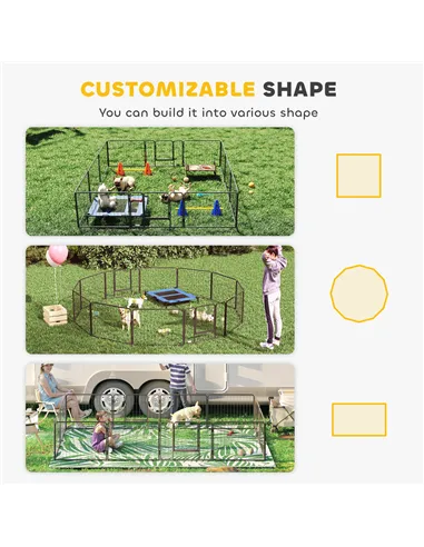 PawHut 12 Panels Heavy Duty Puppy Playpen, for Small Dogs, Indoor and Outdoor Use - Silver
