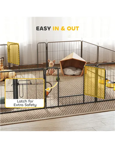 PawHut 12 Panels Heavy Duty Puppy Playpen, for Small Dogs, Indoor and Outdoor Use - Silver