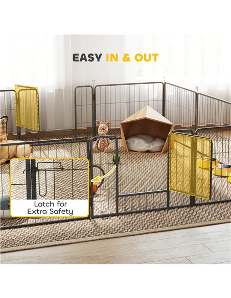 PawHut 12 Panels Heavy Duty Puppy Playpen, for Small Dogs, Indoor and Outdoor Use - Silver