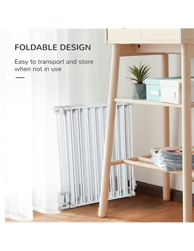 PawHut 5 Panels Pet Playpen Metal Fence w/ Walk Through Door - White