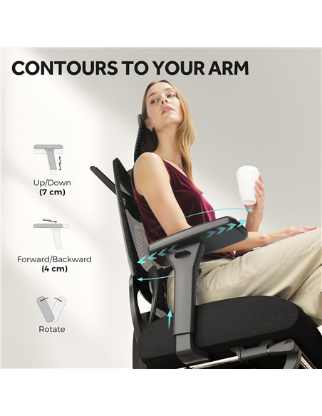 HOMCOM Ergonomic and Adjustable Office Chair - Black