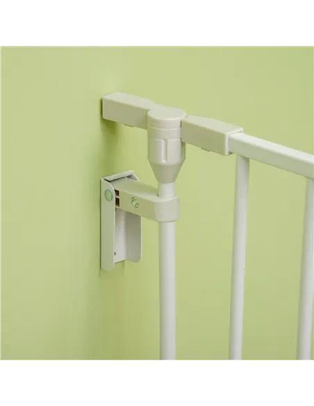 PawHut 5 Panels Pet Playpen Metal Fence w/ Walk Through Door - White