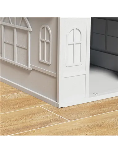 PawHut Plastic Weather-Resistant Dog House, for Indoors and Outdoors, Medium Dogs - Grey