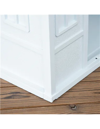 PawHut Plastic Weather-Resistant Dog House, for Indoors and Outdoors, Medium Dogs - White and Blue