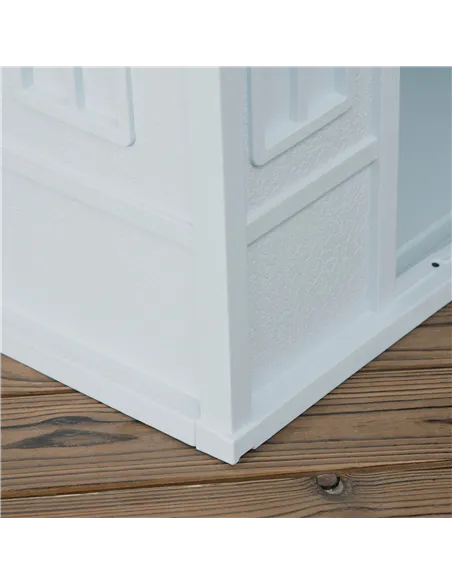 PawHut Plastic Weather-Resistant Dog House, for Indoors and Outdoors, Large Dogs - White and Blue
