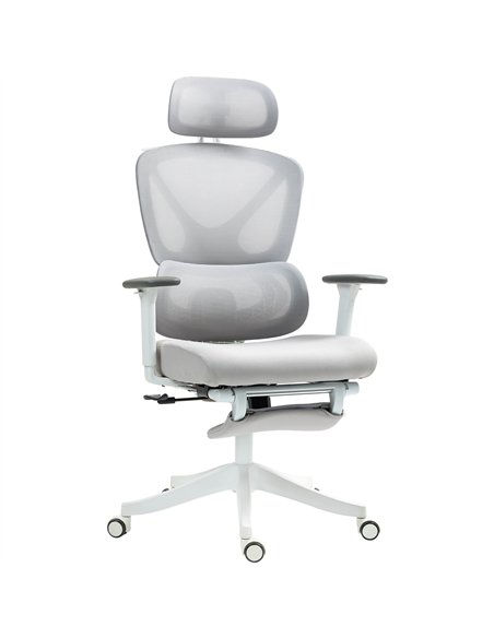 HOMCOM Ergonomic and Adjustable Office Chair - Grey